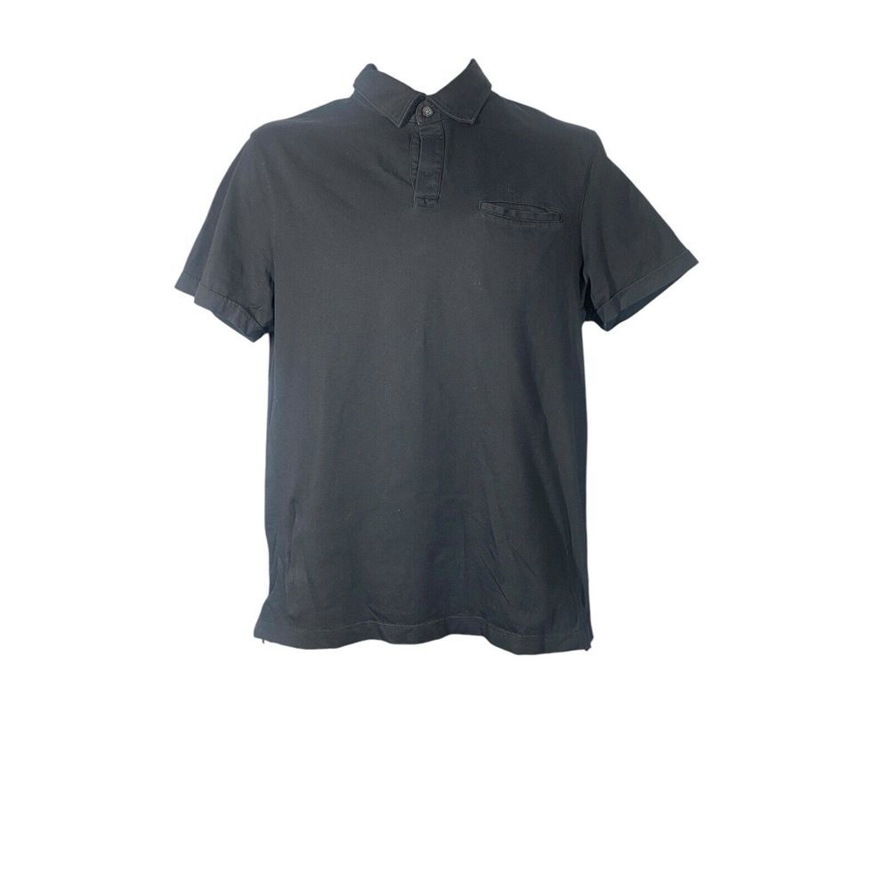 Banana Republic Men's Fitted Pima Polo Shirt Black Short‎ Sleeve Size Medium